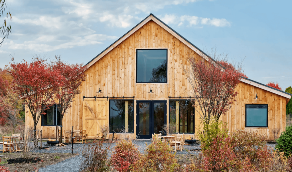 Rustic barn and wildflower fields in Hudson Valley, NY. 